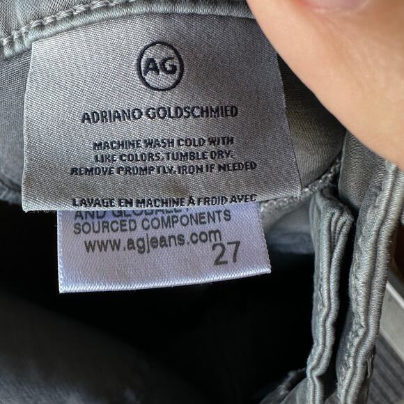 NWOT AG Farrah Skinny Jeans 27 Made in USA Gunmetal Coated Denim $225 MSRP - Picture 7 of 9